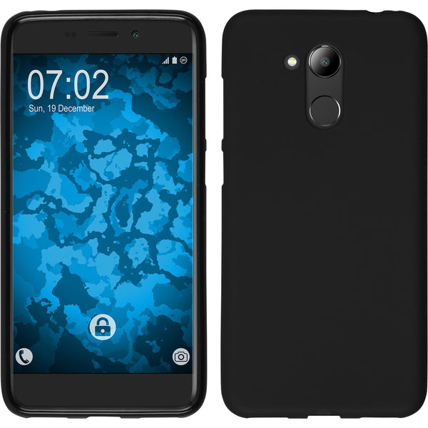 PhoneNatic Case kompatibel mit Huawei Honor 6C Pro - schwarz Silikon Hülle matt Cover