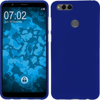 PhoneNatic Case kompatibel mit Huawei Honor 7x - blau Silikon Hülle matt Cover