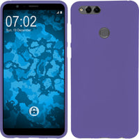 PhoneNatic Case kompatibel mit Huawei Honor 7x - lila Silikon Hülle matt Cover