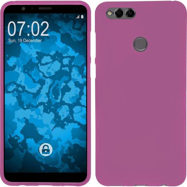 PhoneNatic Case kompatibel mit Huawei Honor 7x - pink Silikon Hülle matt Cover