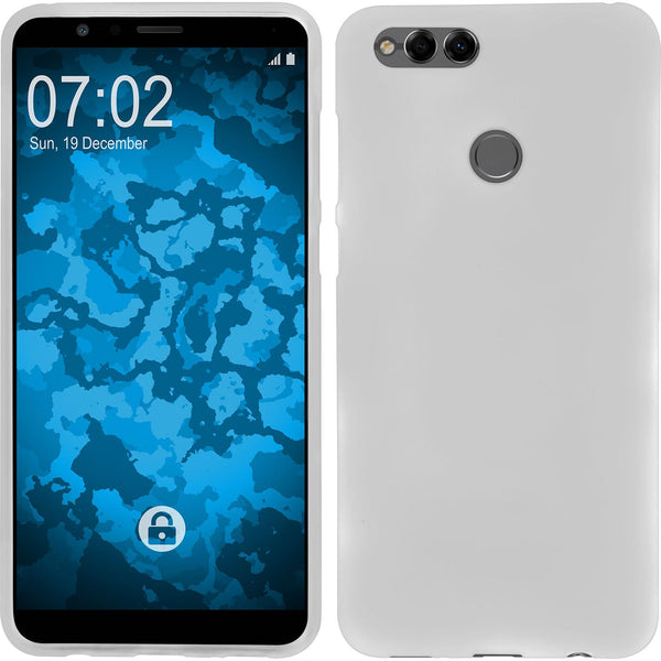 PhoneNatic Case kompatibel mit Huawei Honor 7x - weiß Silikon Hülle matt Cover
