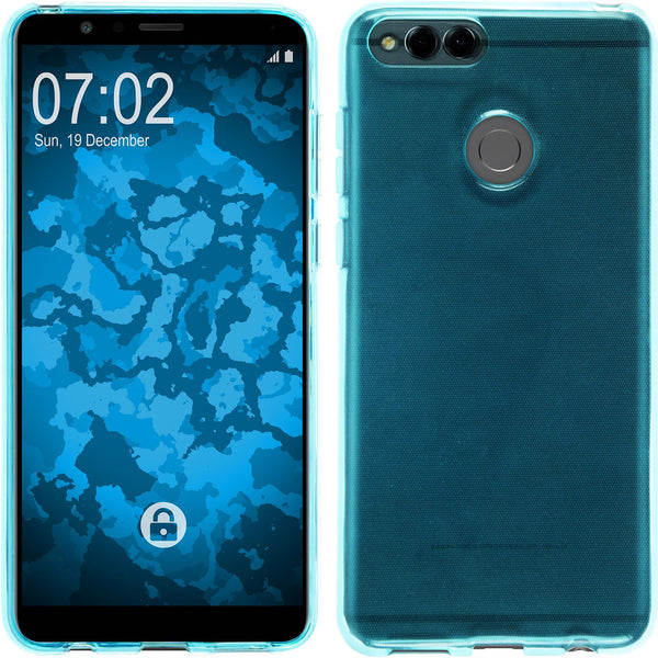 PhoneNatic Case kompatibel mit Huawei Honor 7x - türkis Silikon Hülle transparent Cover