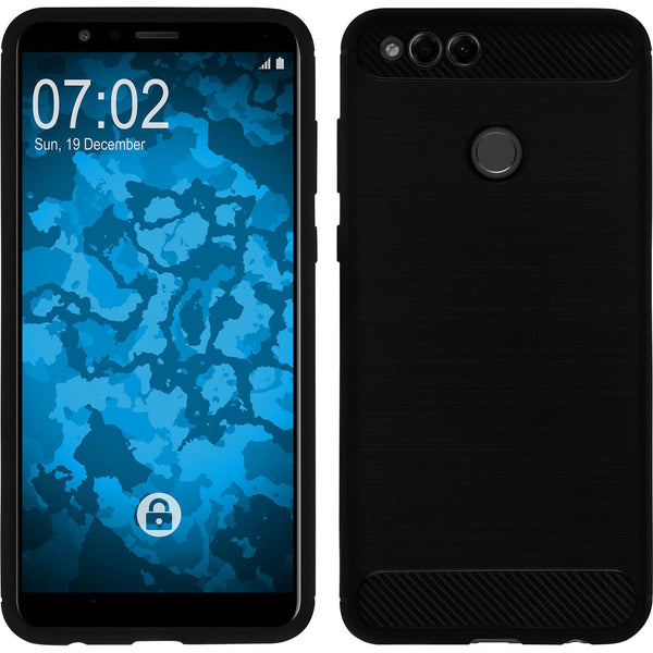 PhoneNatic Case kompatibel mit Huawei Honor 7x - schwarz Silikon Hülle Ultimate Cover