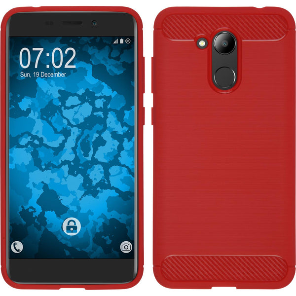 PhoneNatic Case kompatibel mit Huawei Honor 6C Pro - rot Silikon Hülle Ultimate Cover