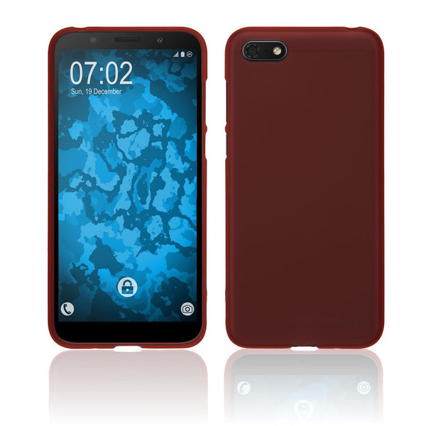 PhoneNatic Case kompatibel mit Huawei Honor 7s - rot Silikon Hülle matt Cover