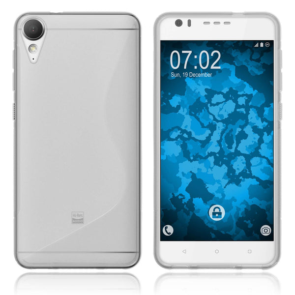 PhoneNatic Case kompatibel mit HTC Desire 10 Lifestyle - clear Silikon Hülle S-Style + 2 Schutzfolien