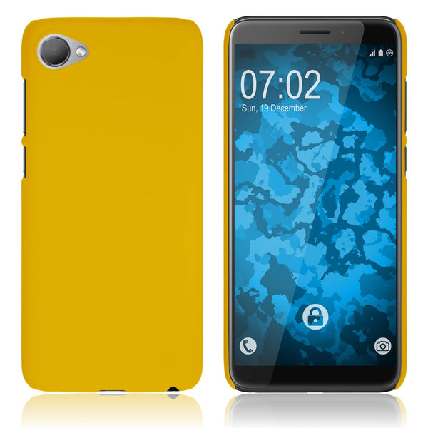 Hardcase für HTC Desire 12 gummiert gelb
