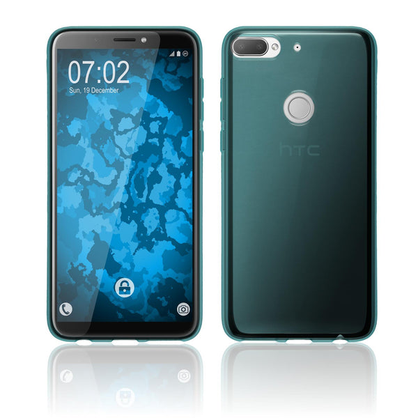 PhoneNatic Case kompatibel mit HTC Desire 12 Plus - türkis Silikon Hülle transparent Cover