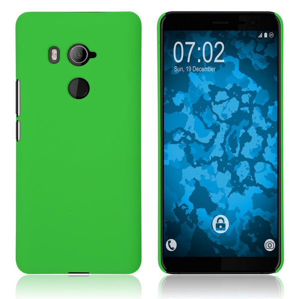 Hardcase für HTC U11 Plus gummiert grün