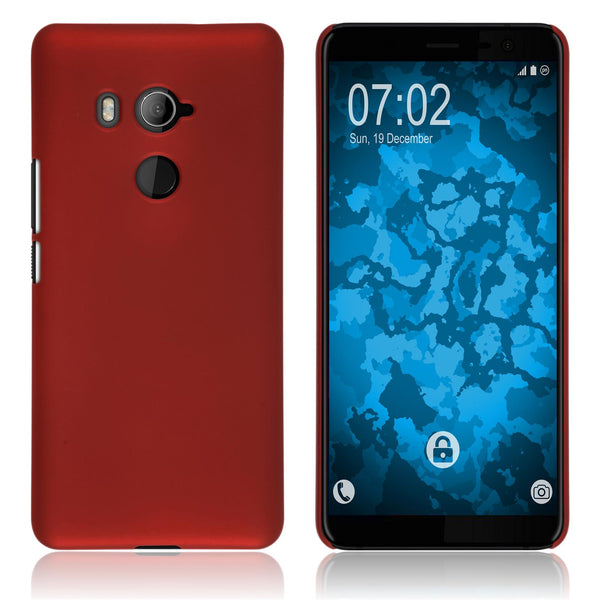 Hardcase für HTC U11 Plus gummiert rot