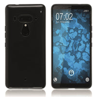 PhoneNatic Case kompatibel mit HTC U12+ - schwarz Silikon Hülle  Cover