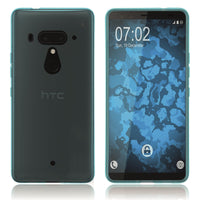 PhoneNatic Case kompatibel mit HTC U12+ - türkis Silikon Hülle transparent Cover