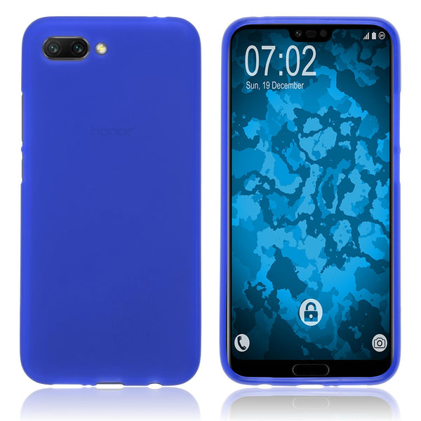 PhoneNatic Case kompatibel mit Huawei Honor 10 - blau Silikon Hülle matt Cover