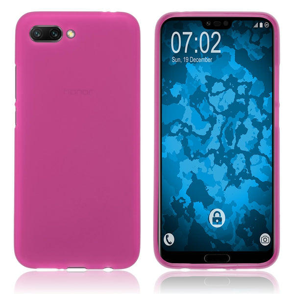 PhoneNatic Case kompatibel mit Huawei Honor 10 - pink Silikon Hülle matt Cover