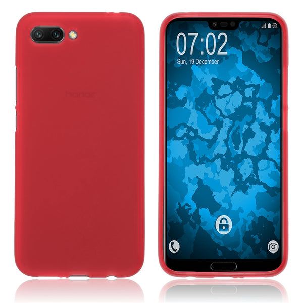 PhoneNatic Case kompatibel mit Huawei Honor 10 - rot Silikon Hülle matt Cover
