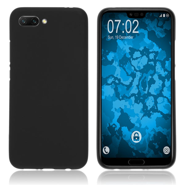 PhoneNatic Case kompatibel mit Huawei Honor 10 - schwarz Silikon Hülle matt Cover