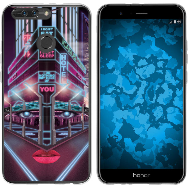 Honor 8 Pro Silikon-Hülle Retro Wave Cyberpunk.02 M5 Case
