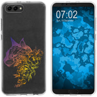 Honor View 10 Silikon-Hülle Floral Katze M2-3 Case