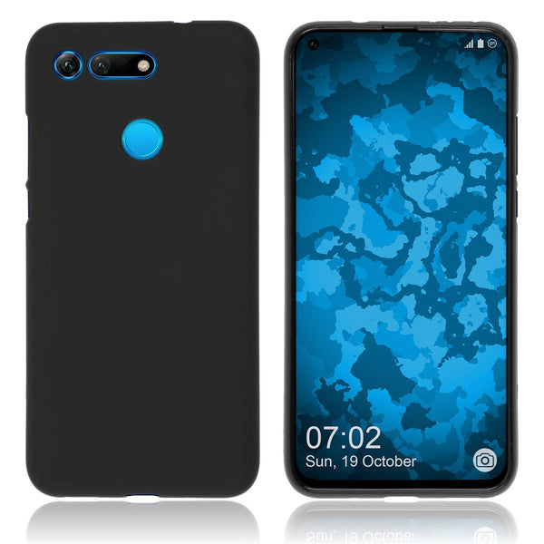 PhoneNatic Case kompatibel mit Huawei Honor View 20 - schwarz Silikon Hülle matt Cover