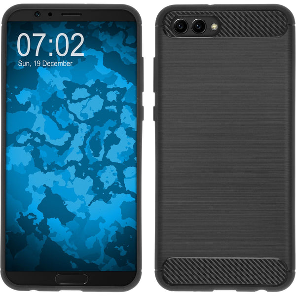 PhoneNatic Case kompatibel mit Huawei Honor View 10 - schwarz Silikon Hülle Ultimate Cover