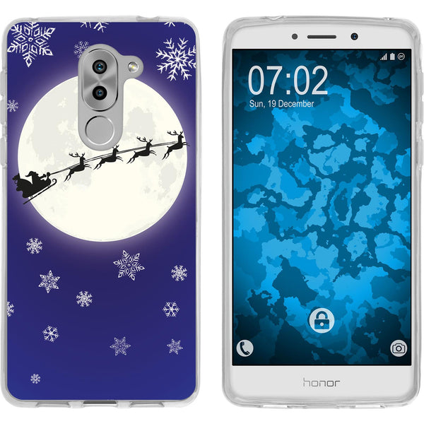 Honor 6x Silikon-Hülle X Mas Weihnachten Santa - Snowflakes