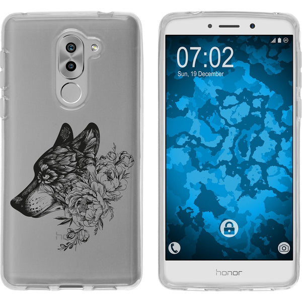 Honor 6x Silikon-Hülle Floral Wolf M3-1 Case