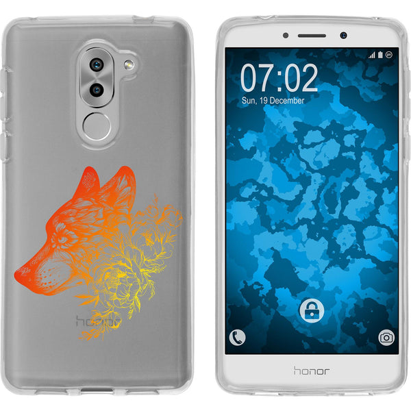 Honor 6x Silikon-Hülle Floral Wolf M3-2 Case
