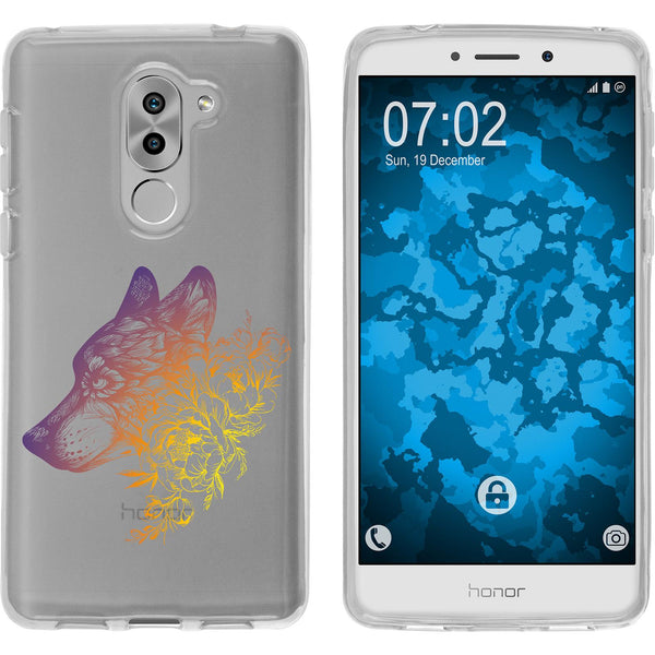 Honor 6x Silikon-Hülle Floral Wolf M3-3 Case