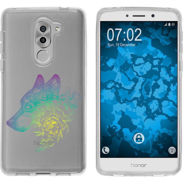 Honor 6x Silikon-Hülle Floral Wolf M3-4 Case