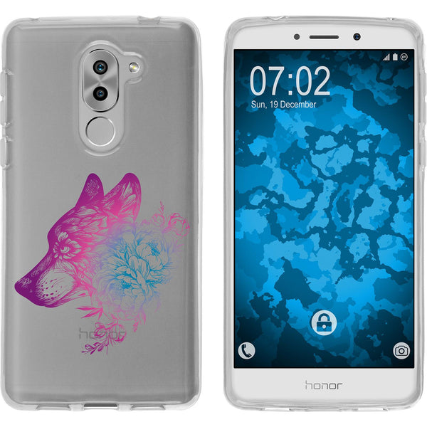 Honor 6x Silikon-Hülle Floral Wolf M3-6 Case
