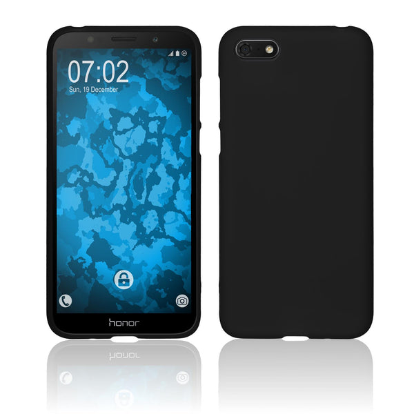 PhoneNatic Case kompatibel mit Huawei Honor 7s - schwarz Silikon Hülle matt Cover