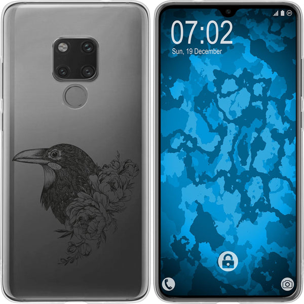 Mate 20 Silikon-Hülle Floral Rabe M4-1 Case