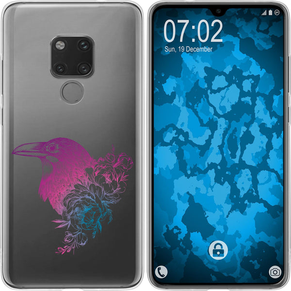 Mate 20 Silikon-Hülle Floral Rabe M4-6 Case