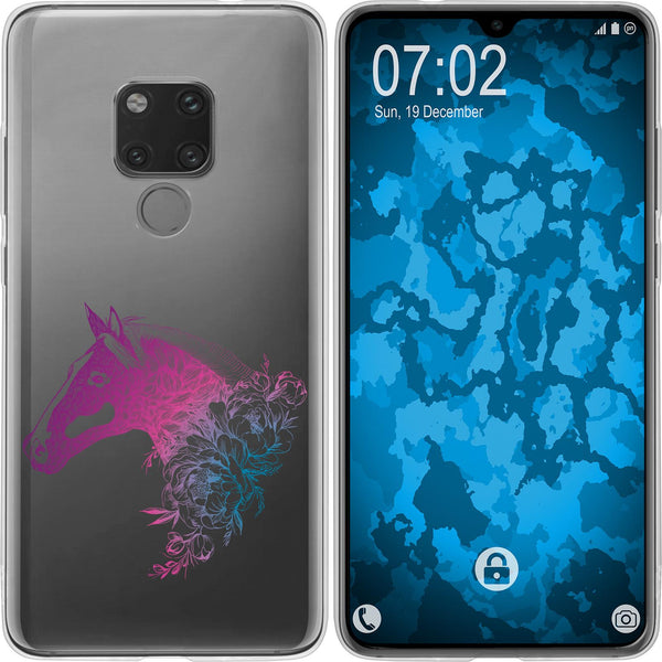 Mate 20 Silikon-Hülle Floral Pferd M5-6 Case