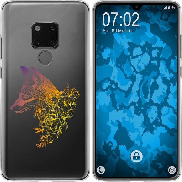 Mate 20 Silikon-Hülle Floral Fuchs M1-3 Case