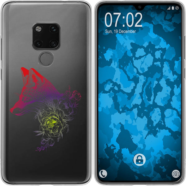 Mate 20 Silikon-Hülle Floral Fuchs M1-5 Case