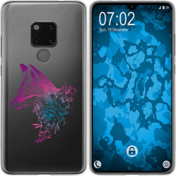 Mate 20 Silikon-Hülle Floral Fuchs M1-6 Case