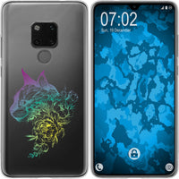 Mate 20 Silikon-Hülle Floral Katze M2-4 Case