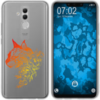 Mate 20 Lite Silikon-Hülle Floral Katze M2-2 Case