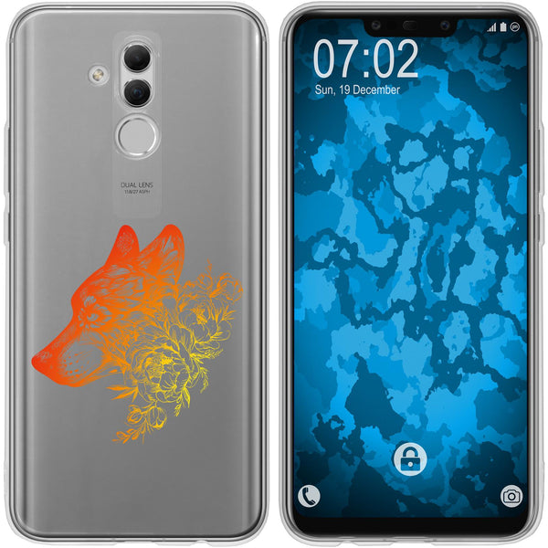 Mate 20 Lite Silikon-Hülle Floral Wolf M3-2 Case