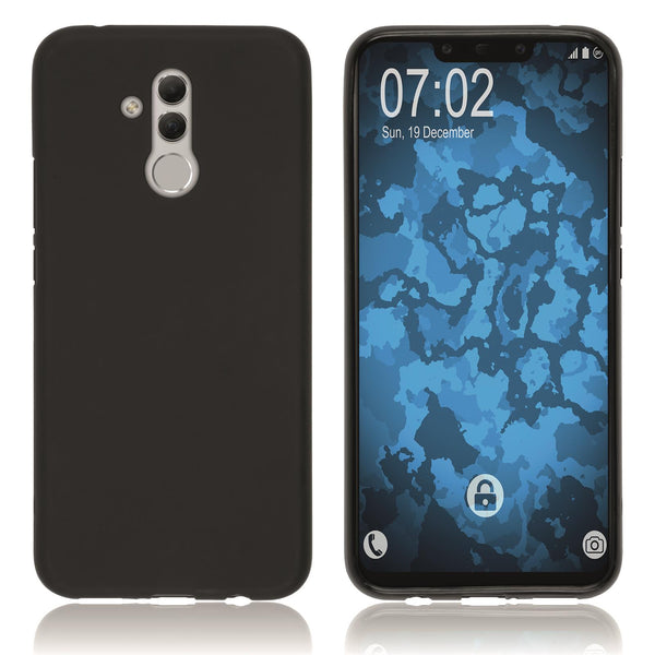 PhoneNatic Case kompatibel mit Huawei Mate 20 Lite - schwarz Silikon Hülle matt Cover