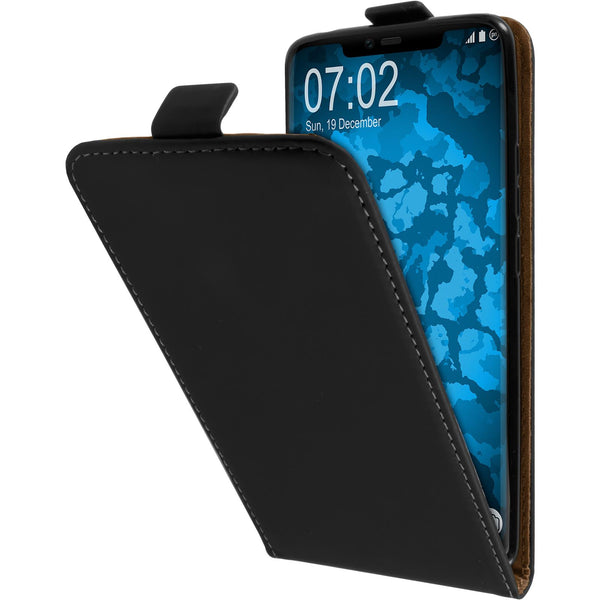 Kunst-Lederhülle für Huawei Mate 20 Pro Flip-Case schwarz Co