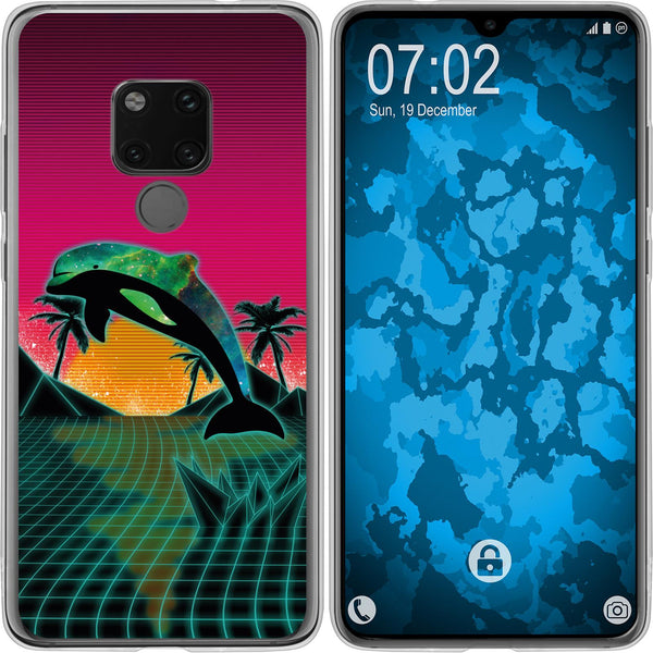 Mate 20 Silikon-Hülle Retro Wave Delphin M1 Case