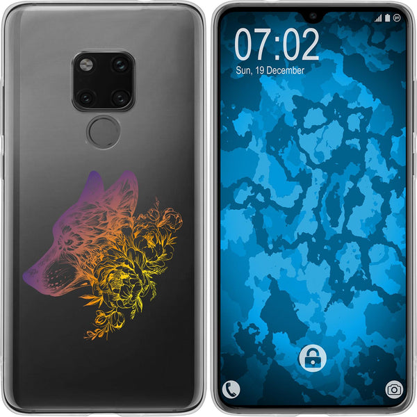 Mate 20 Silikon-Hülle Floral Wolf M3-3 Case