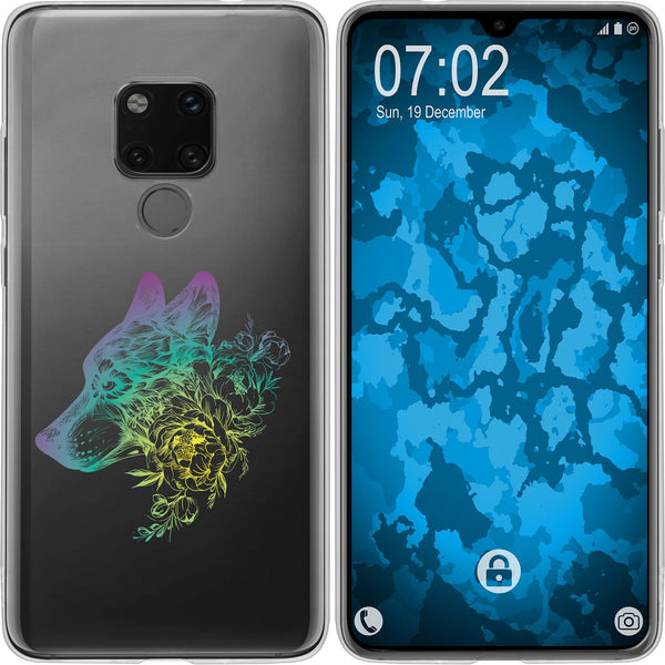 Mate 20 Silikon-Hülle Floral Wolf M3-4 Case