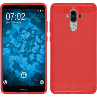 PhoneNatic Case kompatibel mit Huawei Mate 9 - rot Silikon Hülle Ultimate + 2 Schutzfolien