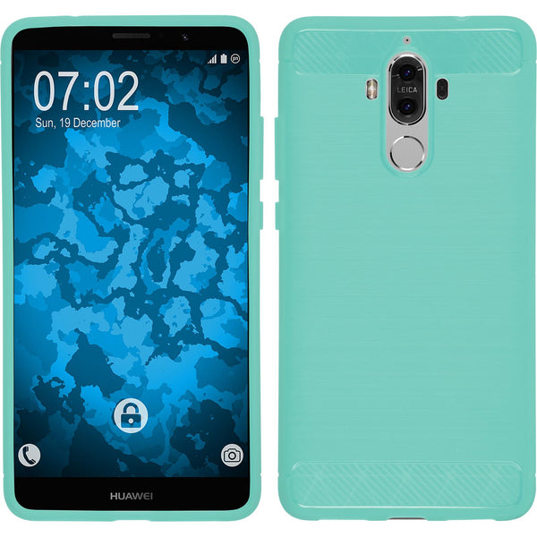 PhoneNatic Case kompatibel mit Huawei Mate 9 - türkis Silikon Hülle Ultimate + 2 Schutzfolien