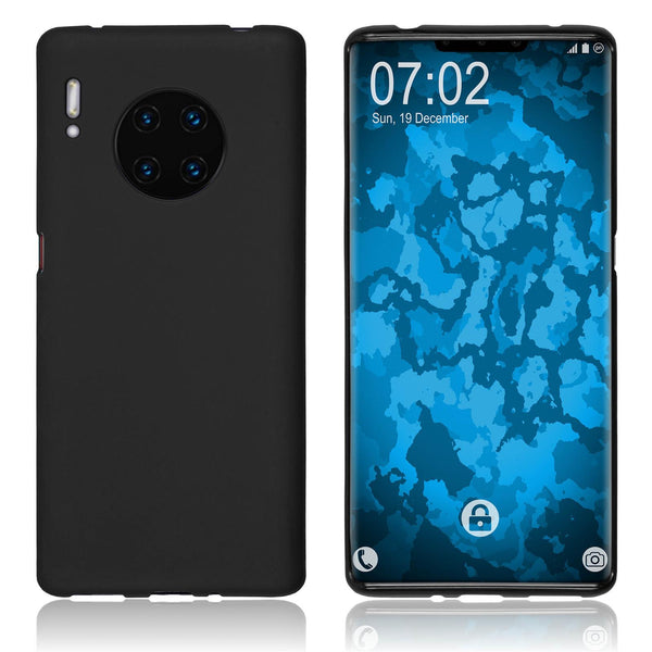 PhoneNatic Case kompatibel mit Huawei Mate 30 Pro - schwarz Silikon Hülle matt Cover
