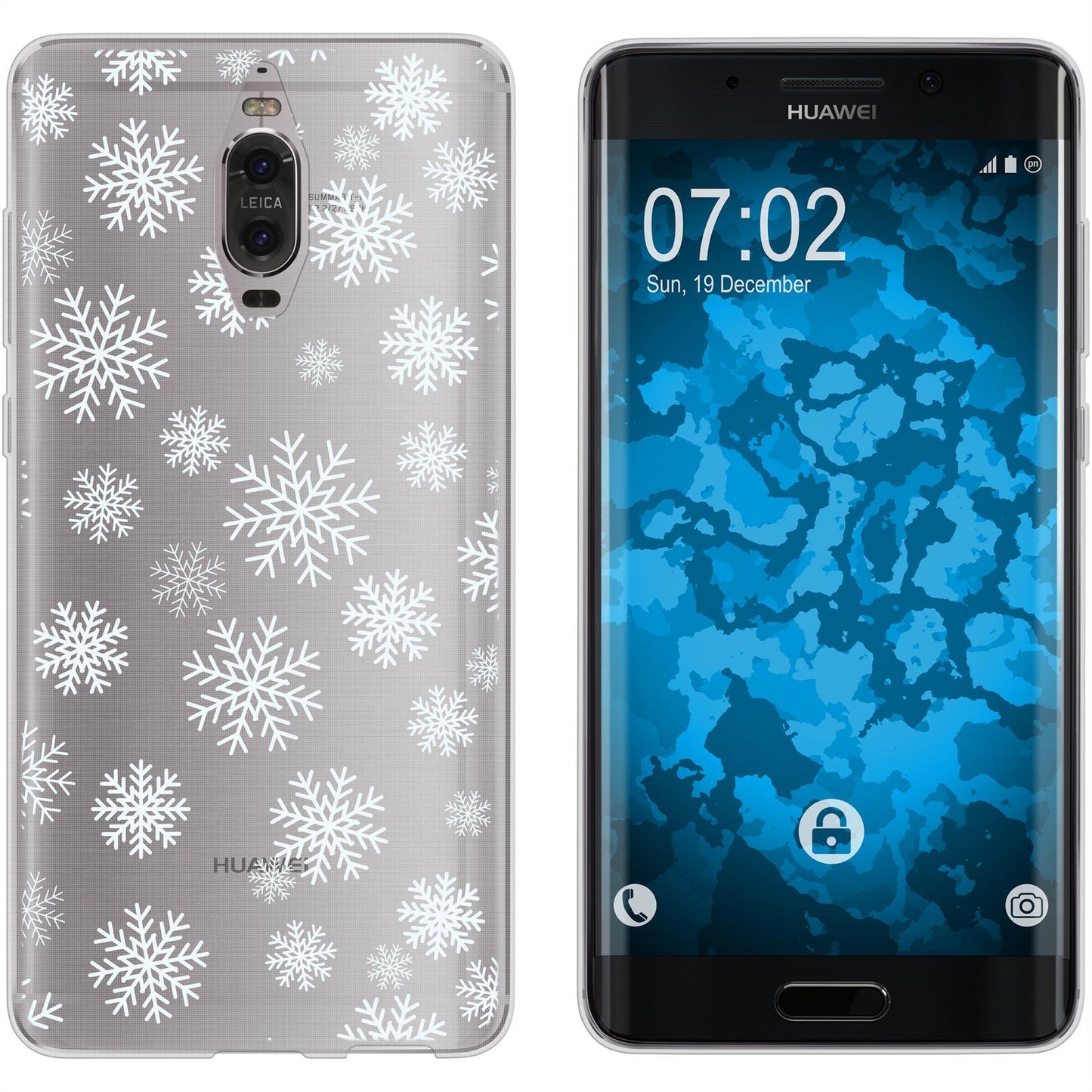 Mate 9 Pro Silikon-Hülle X Mas Weihnachten Schneeflocken M2