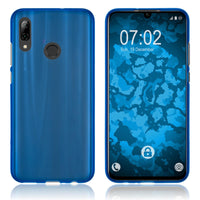 PhoneNatic Case kompatibel mit Huawei P Smart 2019 - blau Silikon Hülle matt